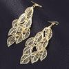 Vintage Hollow Leaves Beads Stud Earrings Bohemian Dangle Earrings for Women