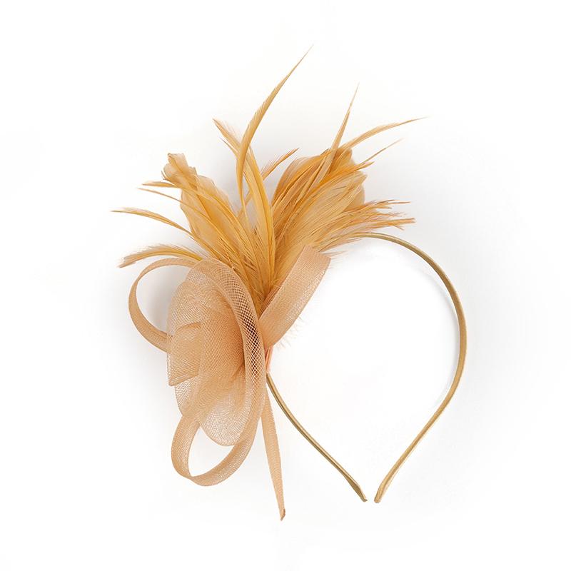 1 шт. Повязка на голову Головной убор Перья Украшения для волос Ободок Элегантный Женский Винтажный Женский Сетка