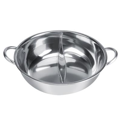 Толстая нержавеющая сталь Hot Pot Два вкуса Разделение Индукционная плита Пригодна для использования 29 см