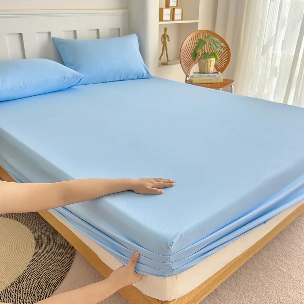 Хлопковая натяжная простыня Двуспальная Queen King Size Чехлы для матраса с резинками 600TC Хлопковая натяжная простыня Чехол для матраса с резинкой