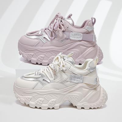 2025 весна новые папины кроссовки женские популярные туфли на платформе с увеличением высоты модные ретро спортивные туфли универсальные повседневные женские туфли