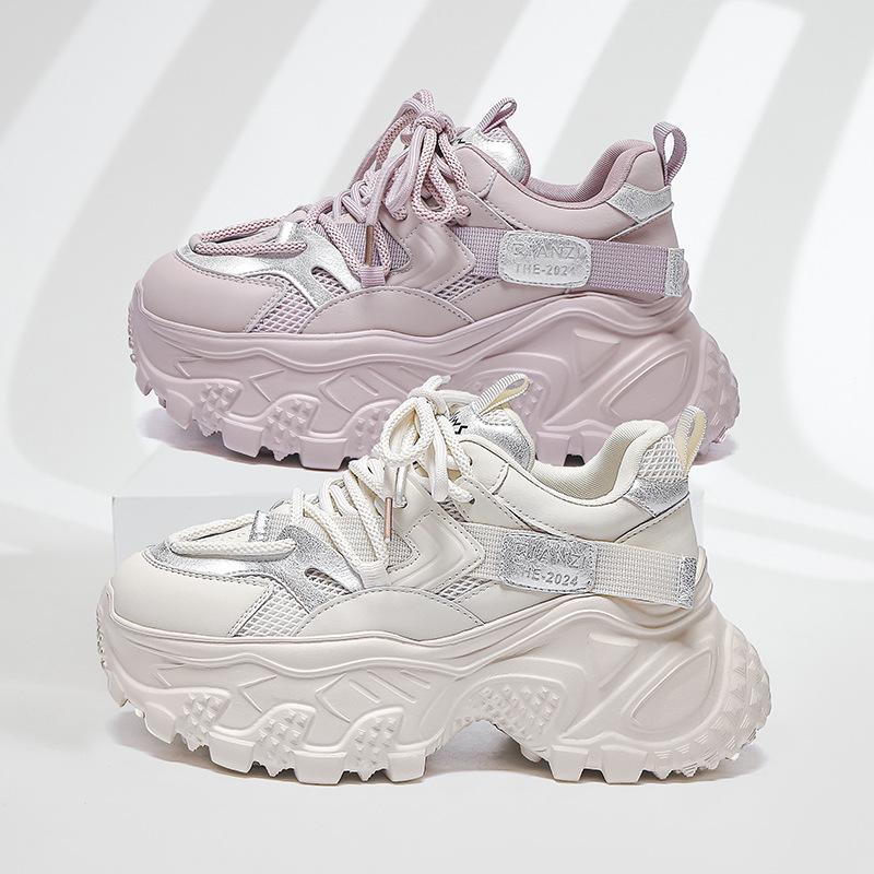 2025 весна новые папины кроссовки женские популярные туфли на платформе с увеличением высоты модные ретро спортивные туфли универсальные повседневные женские туфли