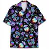 1D digital printing men's lapel short-sleeved shirt hot casual European and American thin breathable and quick-drying