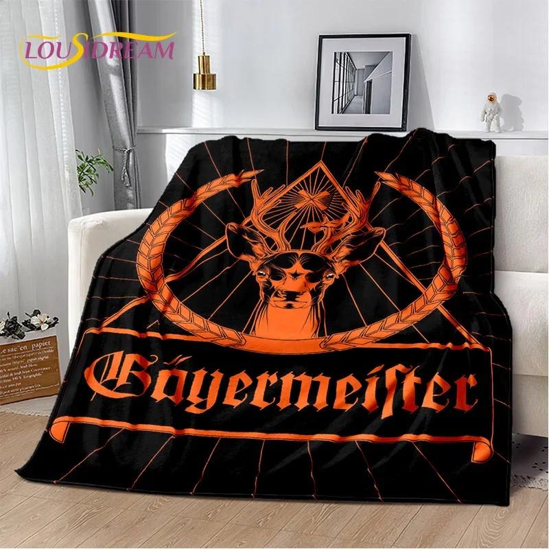 3D German J-Jaegermeister Elk Soft Flannel Blanket for Beds Bedroom Sofa Picnic,Throw Blanket for Cover Outdoors Leisure Gift
