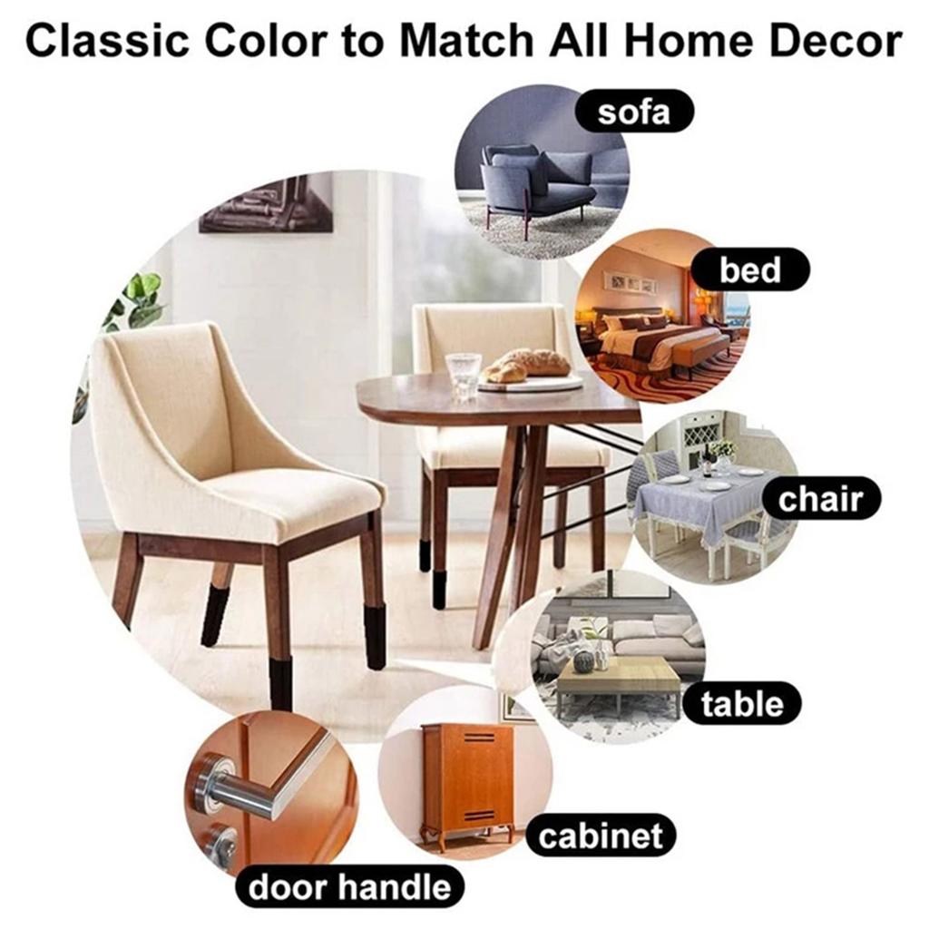 24Pcs Knitting Chair Leg Cover Elastic Table Foot Socks Non-Slip Anti-Noise Floor Protectors Pad Chair Socks for Furniture Decor