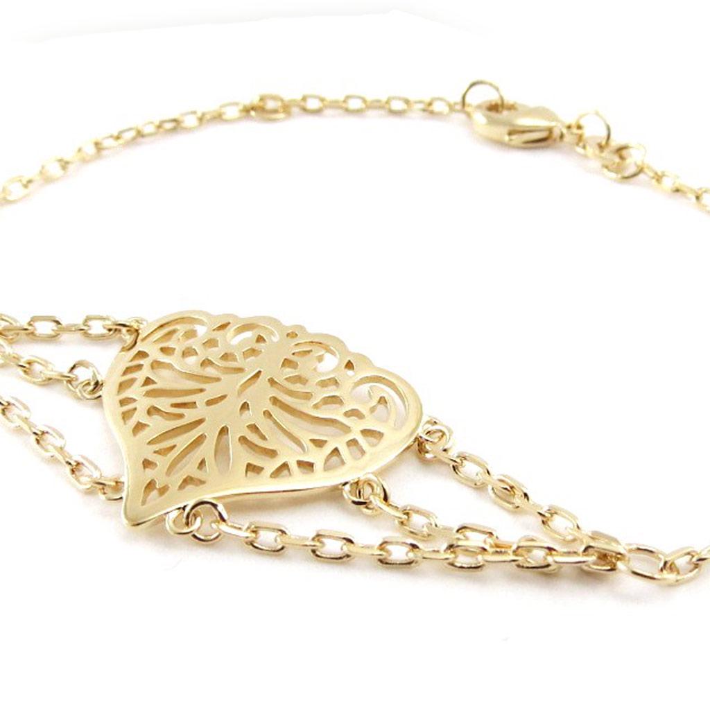 Les Trésors De Lily [J0845] - Gold Plated Bracelet 'Love'