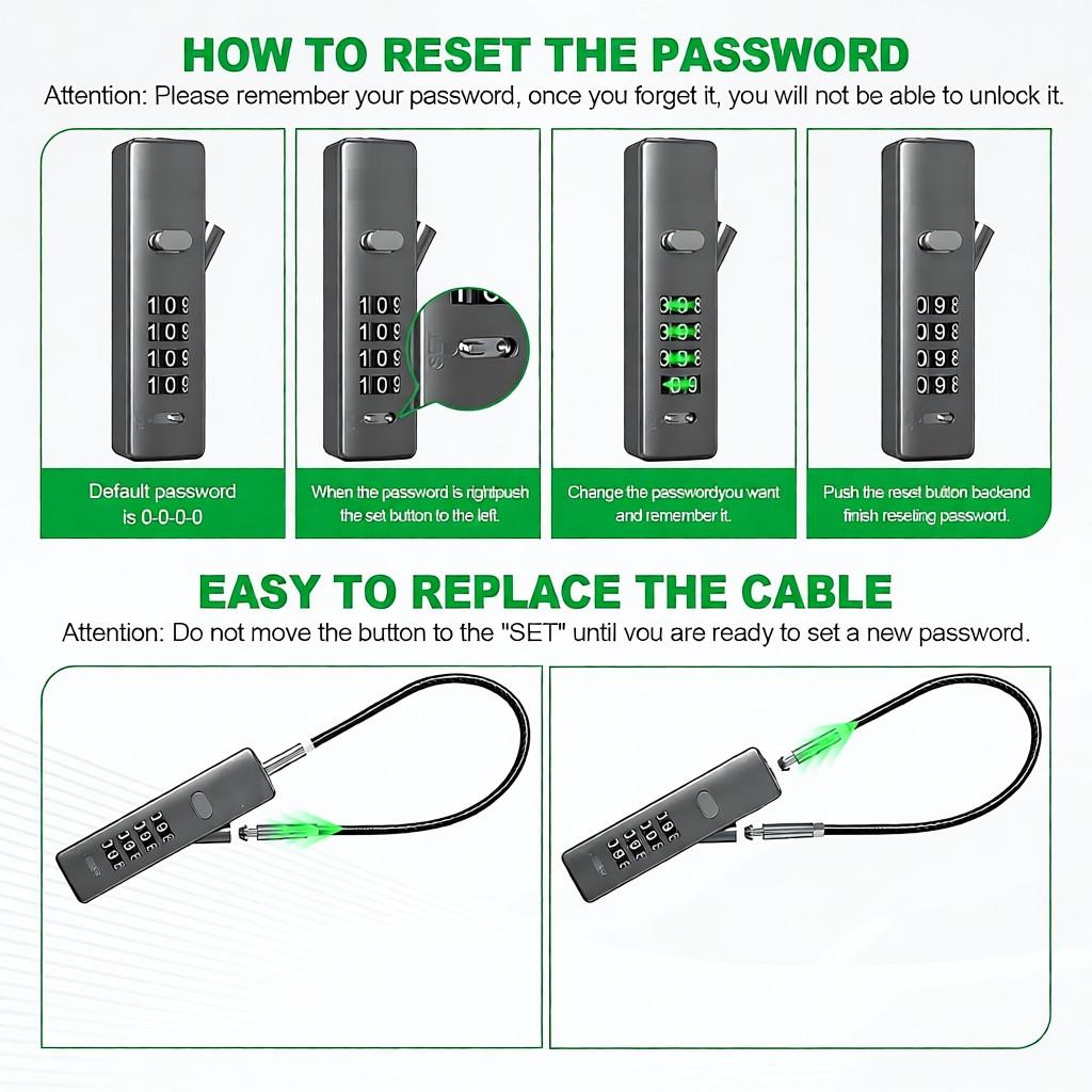 Steel wire rope combination lock basket anti theft lock bicycle lock Wire rope password lock