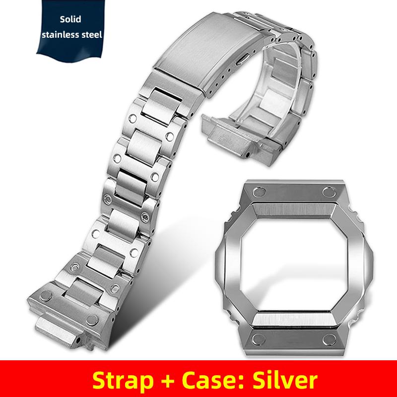 Мод-комплект для часов GX-56 Металлический корпус Браслет для Casio Giant G Square GXW-56BB GX-56BB/RC Ремешок из нержавеющей стали Аксессуары