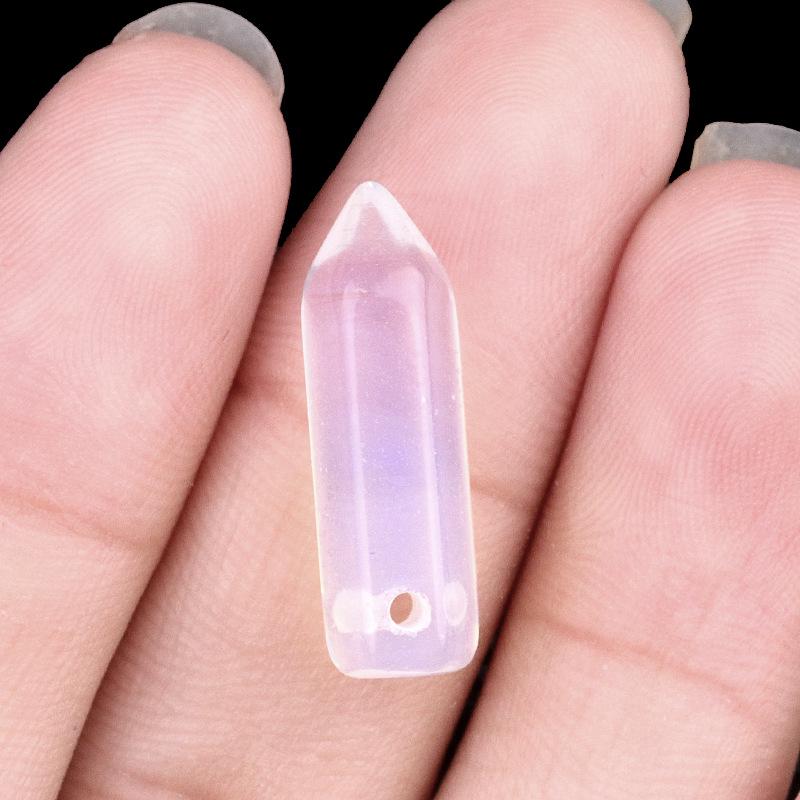 Natural Agate Stone Bullet Head 6×21mm Horizontal Hole Mini Hexagonal Pillar for DIY Handmade Jewelry