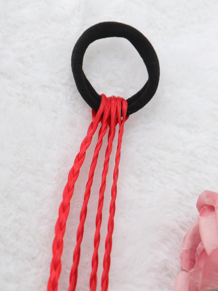 Синтетические накладные волосы 20-дюймовый хвостик цветные косички накладные волосы с резинками радужные плетеные аксессуары для женщин вечеринка основные моменты косплей