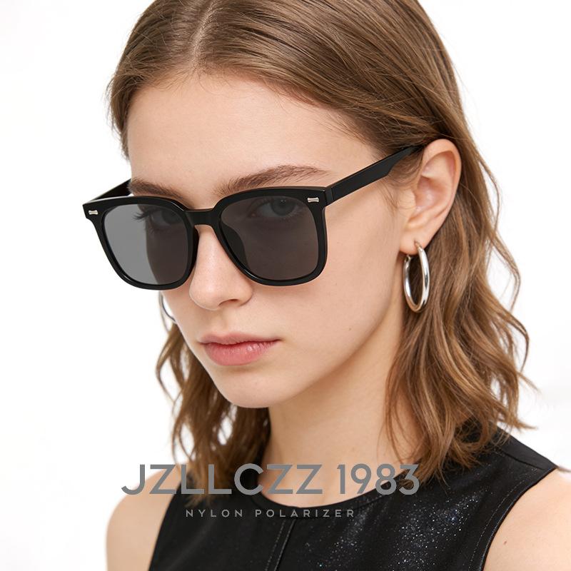 Retro Square Frame Sunglasses, High-End Nylon Polarized Sunglasses, UV Protection, Driving Glasses, Unisex