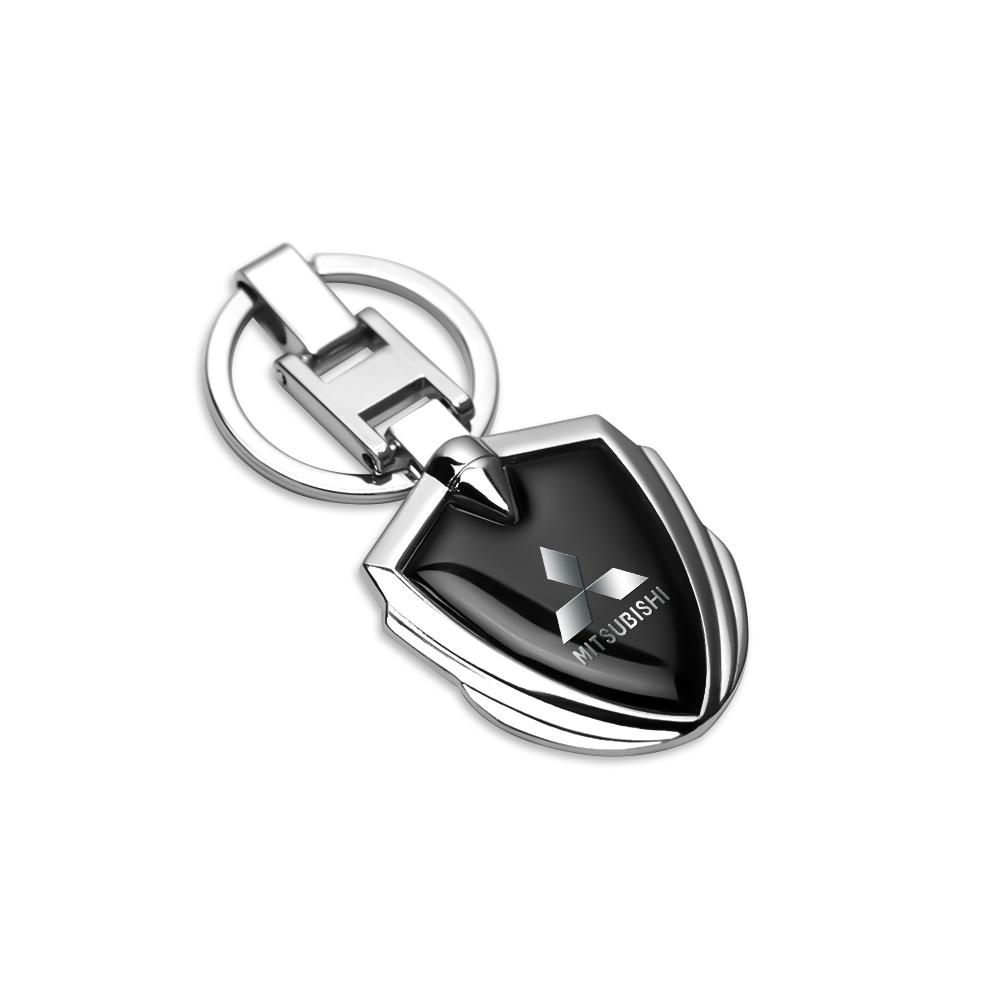 cyhk7 3D Metal Key Rings Car Logo Emblems Keychain Accessories For Mitsubishi 9 Ralliart X ASX L200 Colt Outlander Pajero Cross Triton