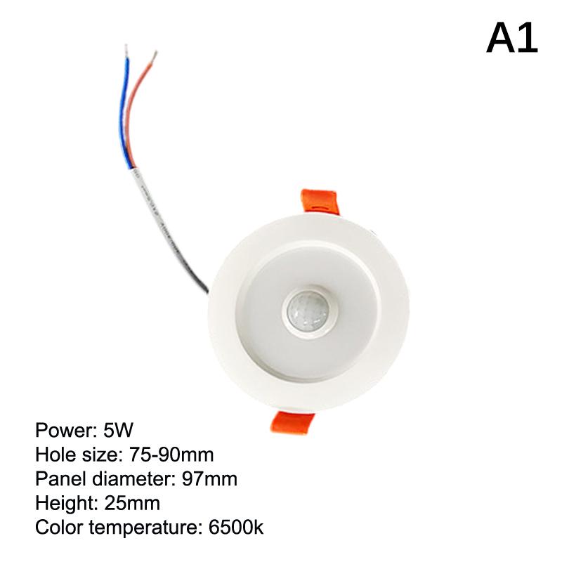 Датчик движения тела человека Точечный светодиодный встраиваемый светильник Lamparas 220 В Потолочный светильник 5 Вт 7 Вт 9 Вт Холодный белый Панельный светильник Для коридора Лестницы Склада