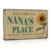 1 Pc, Nana Gifts, Welcome To NANA'S Place Weekend Vintage Metal Sign, Weekdays, Vintage Sunflower Front Door Porch Decor Printed