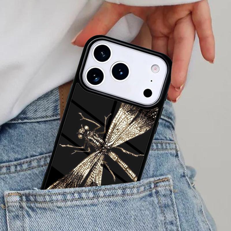 Чехол для телефона с узором «Стрекоза» для iPhone 16e 15 14 13 12 17 Pro Max Plus Air 17pro Защитный чехол Coque
