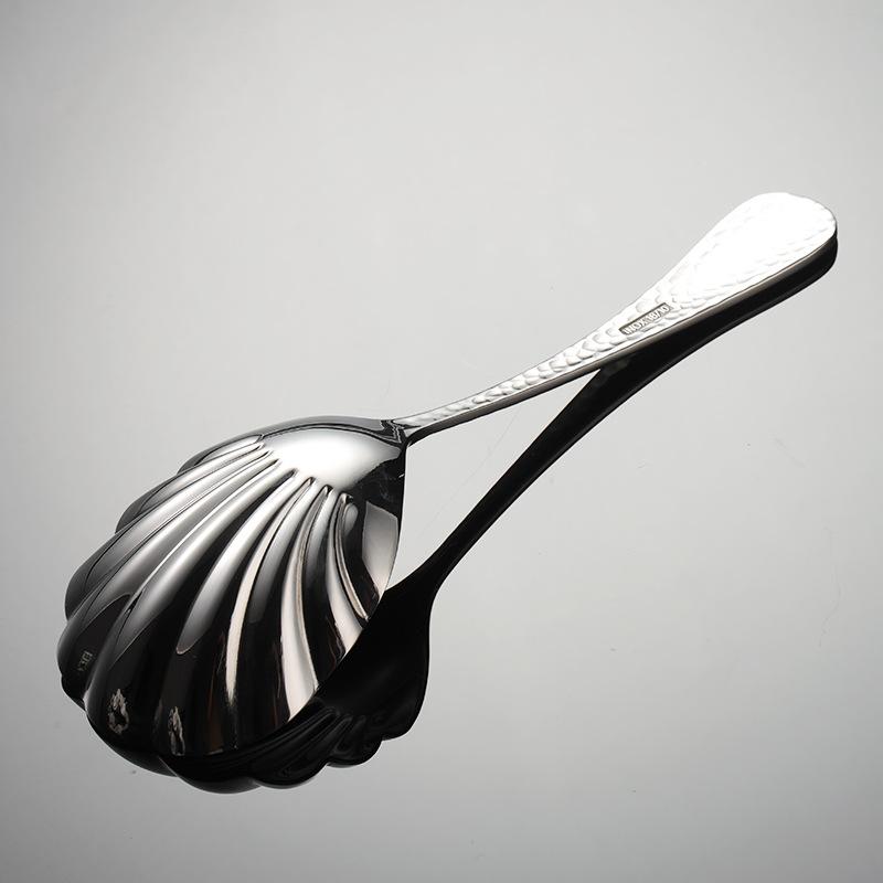304 Stainless Steel Hammer Point Shell Public Spoon Lotus Spoon High Value Home Creative Gifts Tableware Meal Sharing