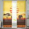 Прозрачные шторы с африканским слоном и жирафом для спальни, изысканная вуаль, занавеска для гостиной, кухни, шифоновые тканевые шторы