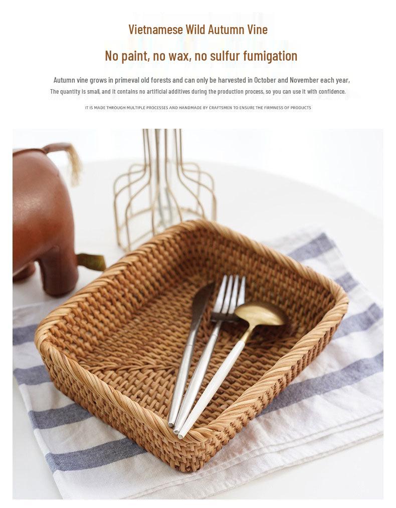 Вьетнамская ручная плетеная осенняя лоза корзина для закусок, фруктов или конфет - Идеально подходит для гостиной или журнального столика.