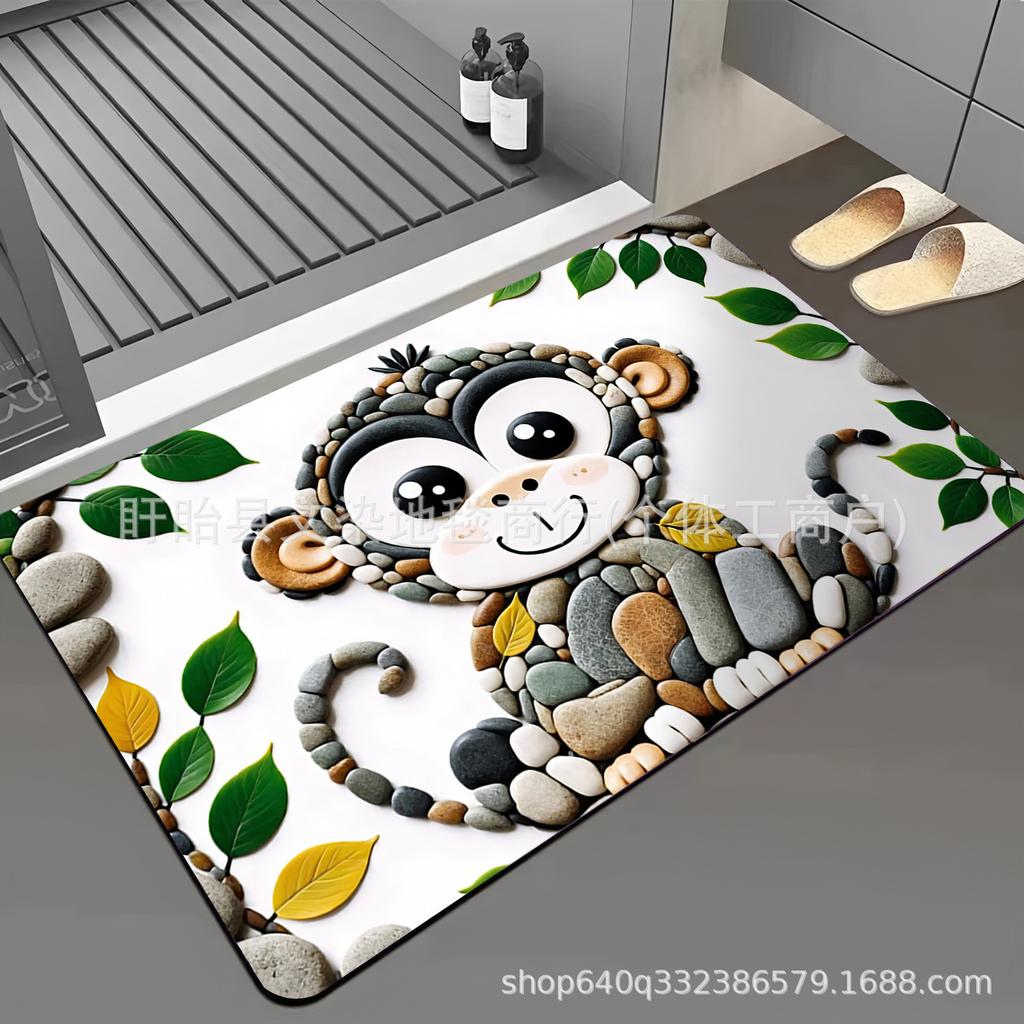 3D Pebble Carpet Floor Mat Household Bathroom and Toilet Absorbent Anti Slip Quick Drying Foot Mat