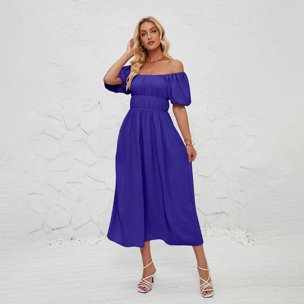 Летнее женское модное однотонное плиссированное платье без бретелек длиной до щиколотки с v-образным вырезом