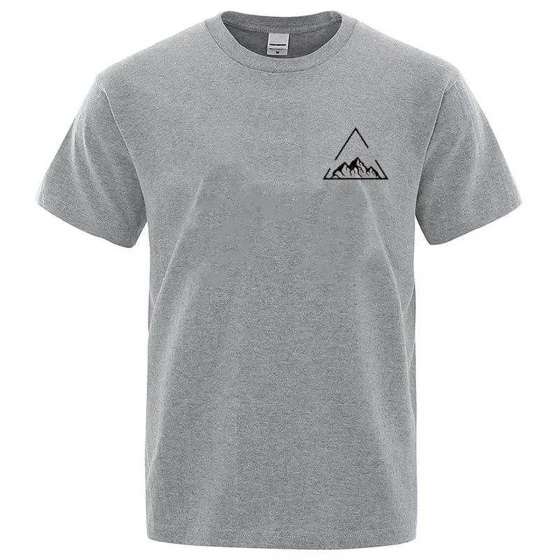 Geometric Mountain Print Short Sleeve T-Shirt For Summer Unisex Unisex Casual Fashion Unisex Short Sleeve Trend Streetwear Tops