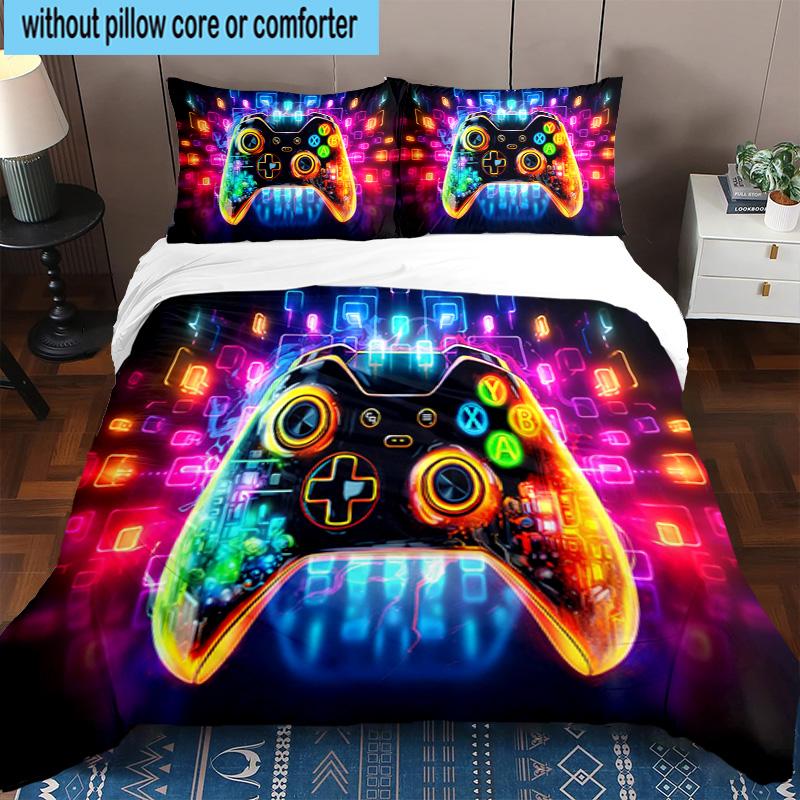 Game Night Adventure 3pcs Bedding,Including 1pc Duvet Cover And 2pcs Pillowcases Perfect for Christmas,Ideal for Bedroom, Dormitory