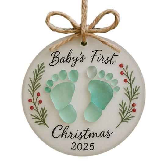 Sea Glass Art Christmas Ornament Handmade Sea Glass Bird/Tree/Turtle/Hot Air Balloon Hanging Ornaments for Xmas Tree Holiday Home Party Decor