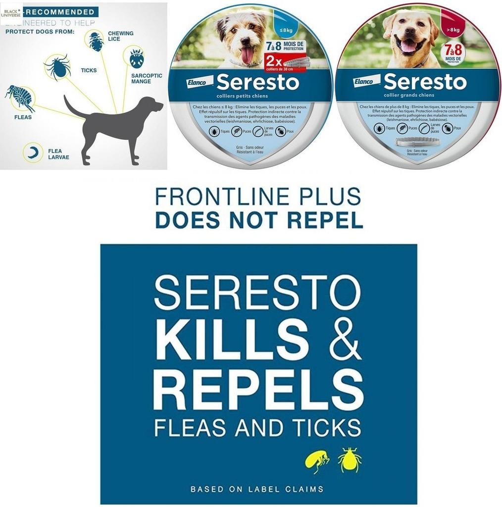 Ошейник для защиты от блох и клещей для собак и кошек - 8 месяцев защиты, без запаха и нежирный