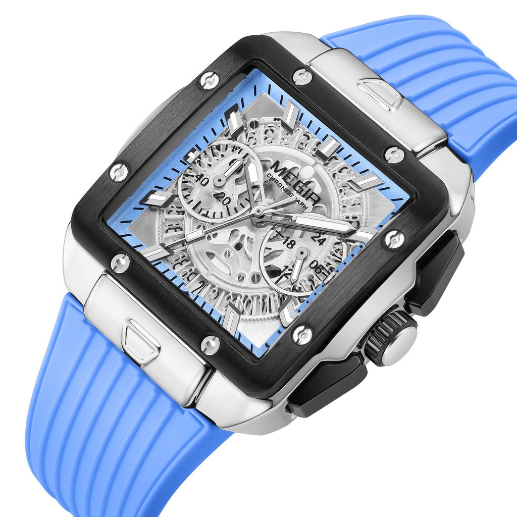 Часы для мужчин Роскошные спортивные кварцевые наручные часы с силиконовым ремешком Светящиеся стрелки Дата Мужской хронограф Часы Reloj Hombr