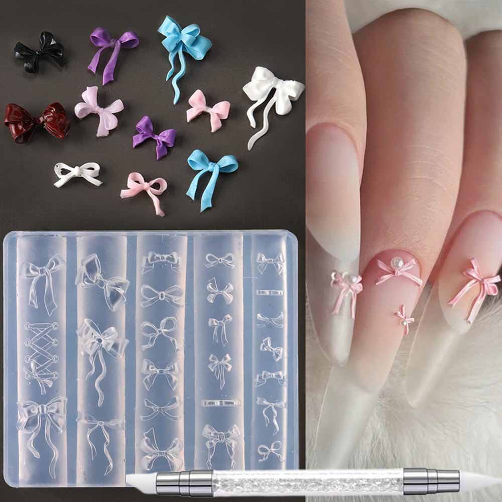 2/3Pcs Blooming Camellia/Orchid/Lily Flower Nail Carving Mold Clear Silicone 5-Petal Flower Nail Gel Printing Mold Nail Tools 8!
