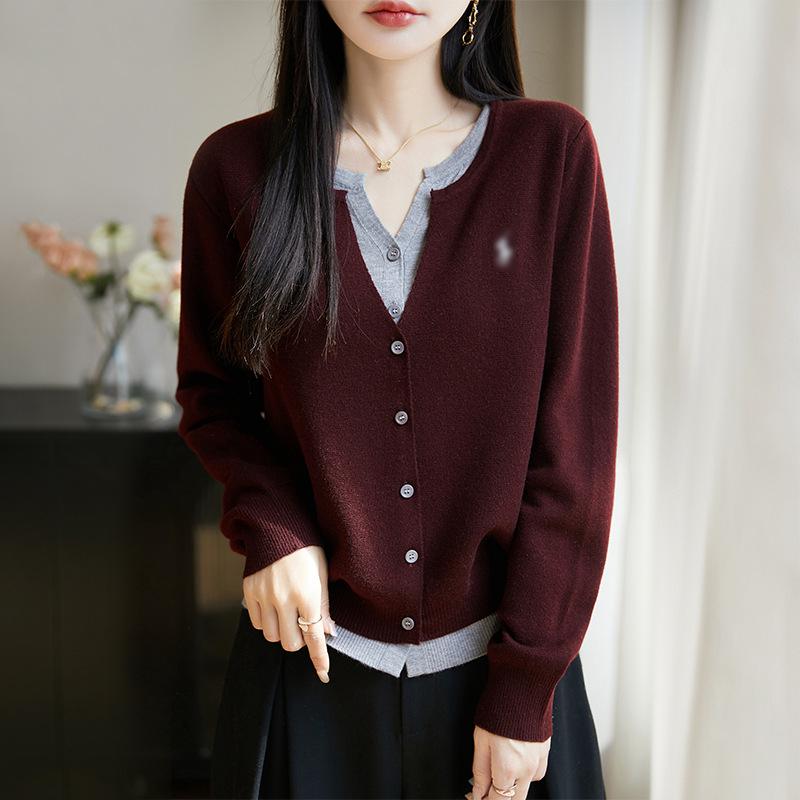 Soft, Chewy Milky Knit Cardigan for Women - New Spring/Autumn Style, Long-Sleeved, Gentle Yellow, Faux Two-Piece Sweater Top