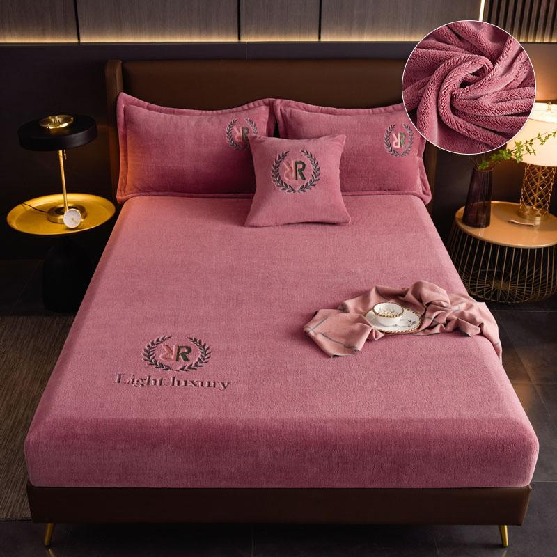 Cheaper Thicken Velvet Bed Cover Elastic Bed Sheets Set Mattress Cover Soft Queen King Solid Color 90/150/x200 For Home Decor