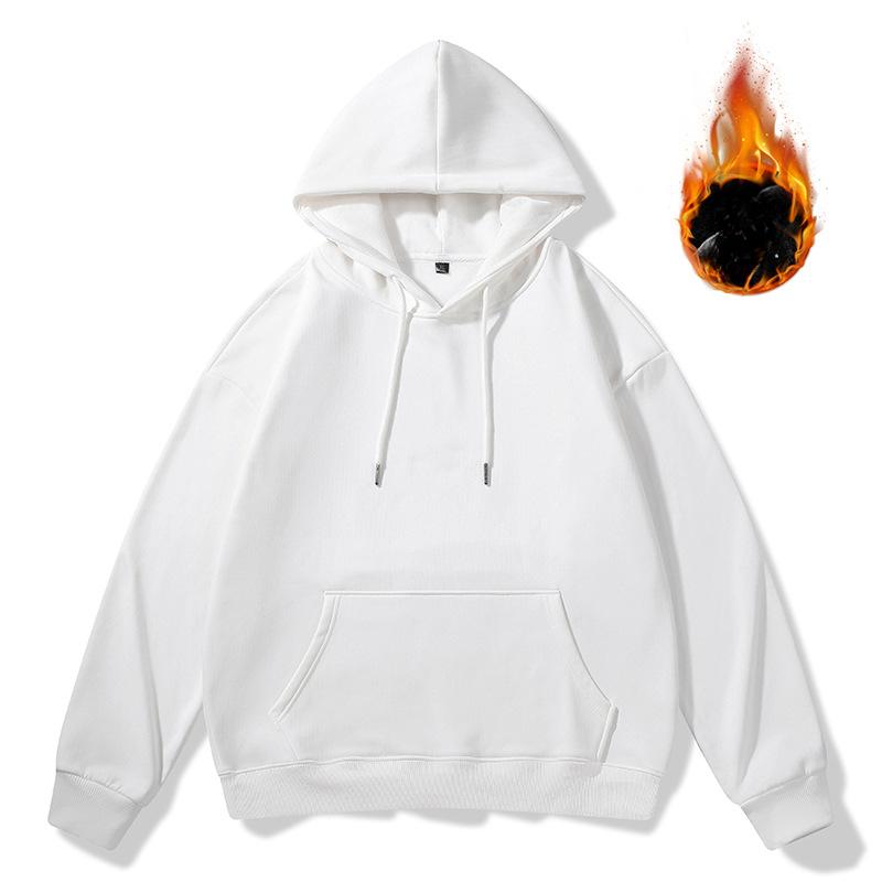 Мужская толстовка с капюшоном, осень-зима, новая, бархатная, модная, повседневная, свободная, трендовая, брендовая, из чистого хлопка, с длинными рукавами, мужские топы