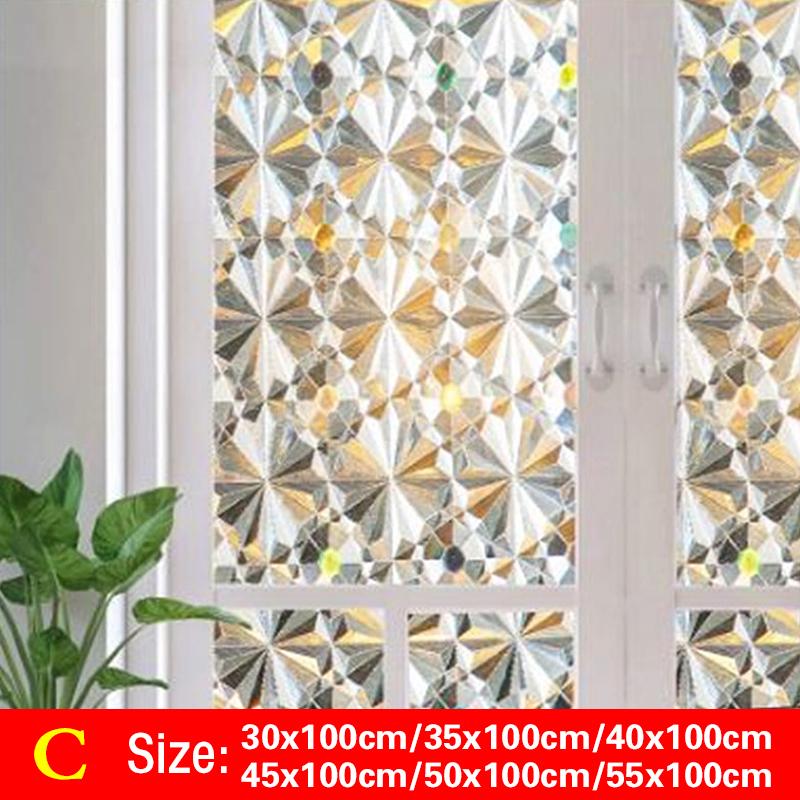1Roll Stained 3D Decorative Privacy Anti UV Window Glass Film Sticker Self-adhesive Stickers