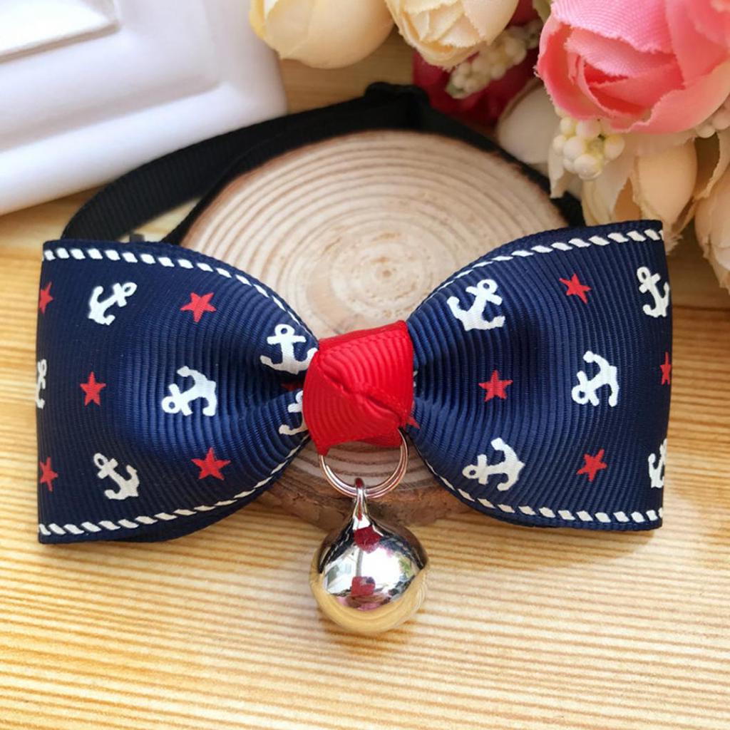 Bowknot Metal Bell Pendant Fashion Printed Pet Dog Cat Puppy Bow Tie Collar