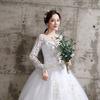 Wedding Dress Style Bride Plus Size Flower Wedding Dresses Dreamy Full-sleeve Bridal Lace Up Dresses Ball Gowns