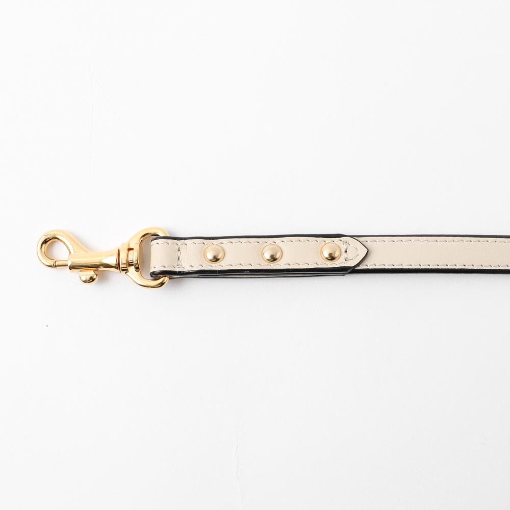 Кожаный поводок для собак мелких и средних пород, цвет мокко и коровья кожа для прогулок и выездов, Monchéri [Двухцветный поводок] (БЕСПЛАТНО Слоновая кость)