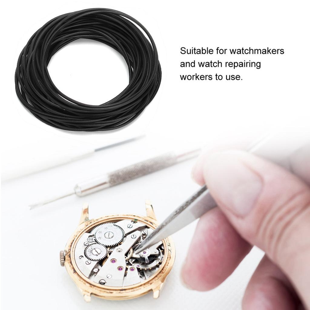 500pcs/bag O Ring Rubber Seal Watch Back Cover Seal Gaskets Watch Repairing Tool (0.8)