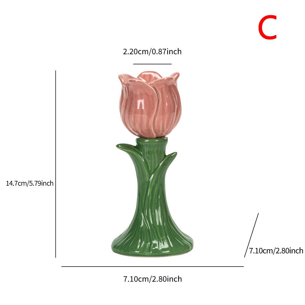 Керамический подсвечник-тюльпан, подсвечник-цветок, держатель для свечей, трехмерный подсвечник-тюльпан, декор для дома