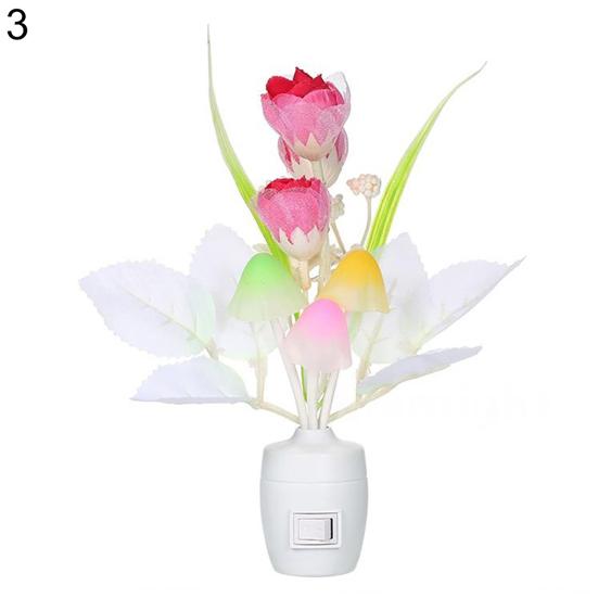 Светодиодная ваза для цветов, настенная розетка, датчик света, меняющий цвет, ночная лампа, декор