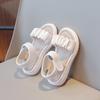 2024 Новые летние сандалии для мальчиков, симпатичные, на липучках, простые, детские, пляжные туфли для девочек, нескользящие, дышащие, повседневные туфли для детей
