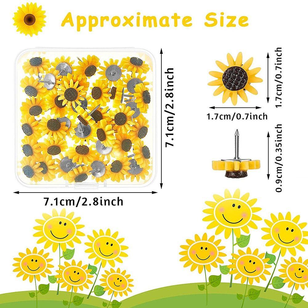 Board Pins Rose/Sunflower/Daisy Shape Photo Wall Nail Push Pins Thumbtack Decorative Drawing Pins
