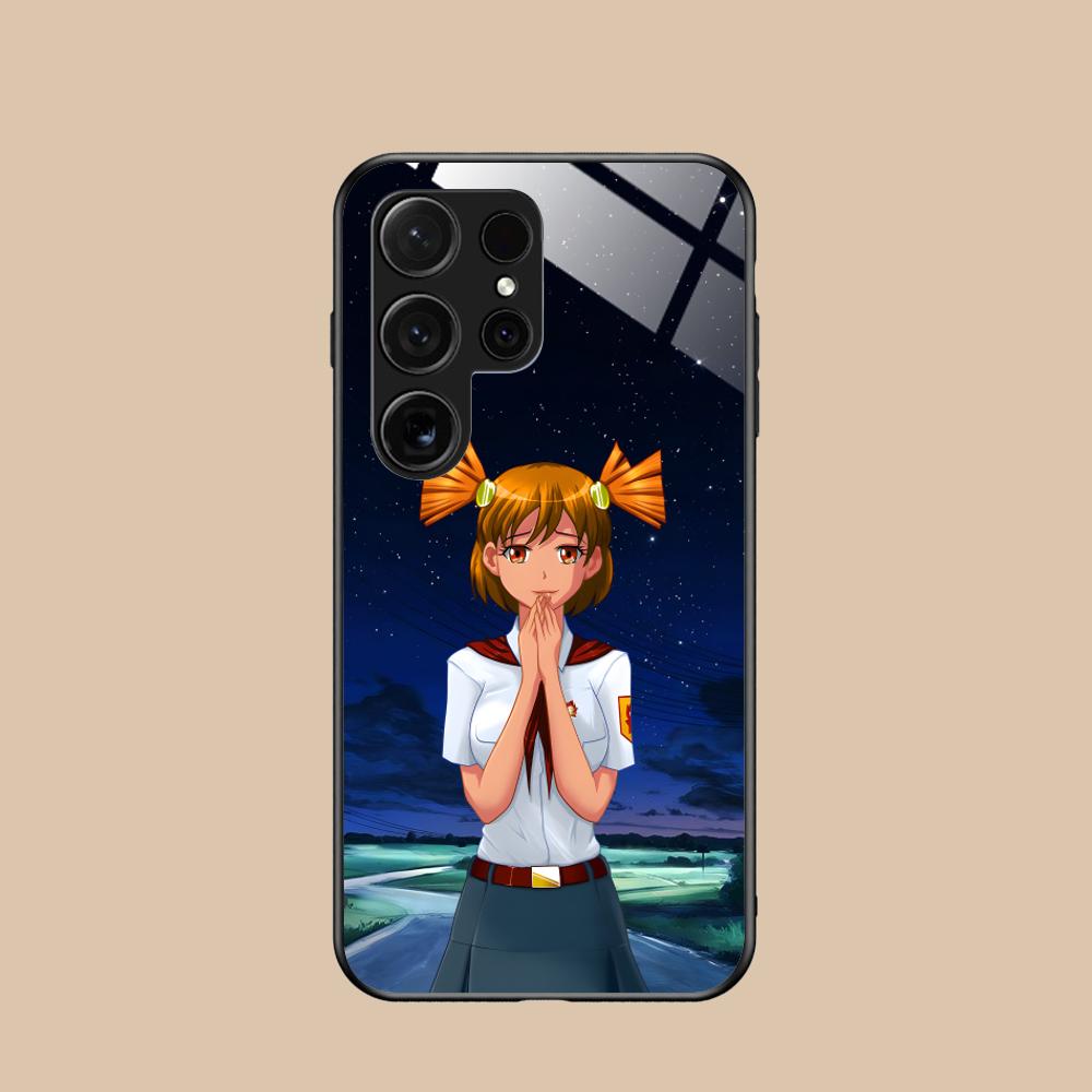 Вечное Лето Алиса Стеклянный Чехол для Мобильного Телефона для Samsung Galaxy A56 55 54 53 52 51 36 35 34 23 16 15 5G Цветная Крышка