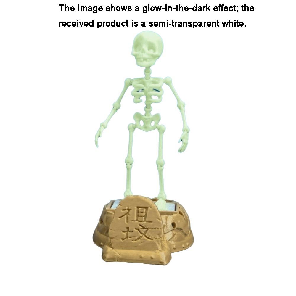 3D Printed Fish Tank Dance Skull Ornament Plastic Wiggling Skeleton Statue Halloween Decor