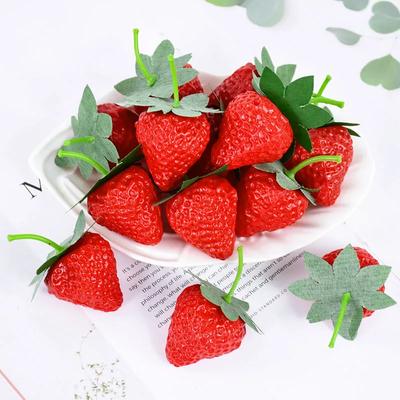 20 шт. Искусственная клубника DIY Искусственные фрукты Симуляция Пластик Поддельный фрукт Вечеринка Реквизит Украшение Дом Свадьба Декор
