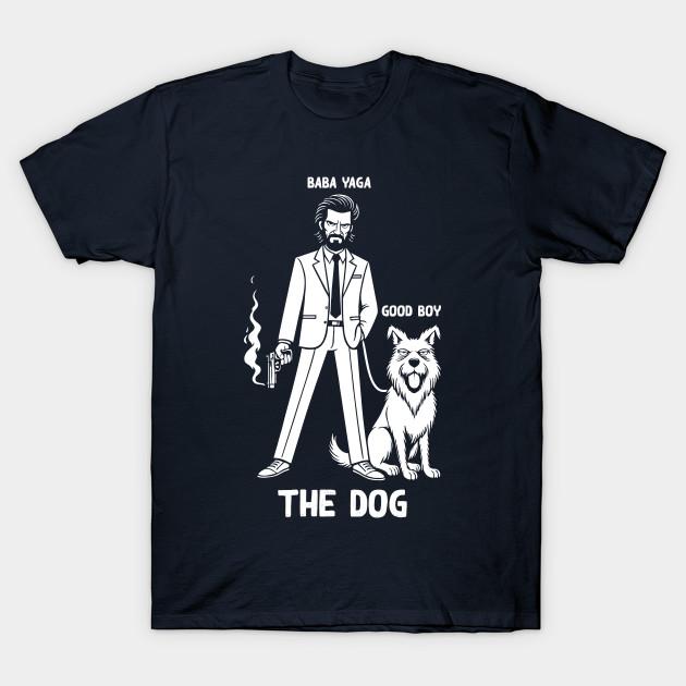 Asian Size Men Print T-shirt John Wick And His Loyal Companion No-Cut Heat Transfer Print Cotton Tshirt