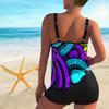 Женский купальник с бретелями, красочный принт на шляпе, купальник бикини с короткой майкой