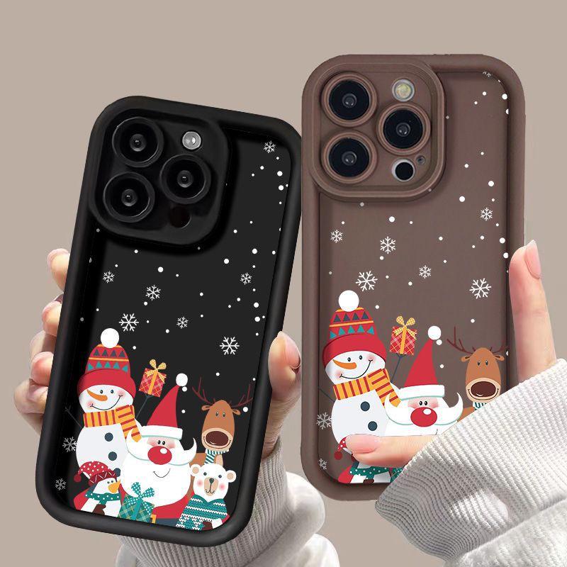 Чехол для iPhone Apple "Рождественский карнавал": Совместимо с 12, 13, 14, 15 Plus, 16 Pro Max; Милый и ударопрочный дизайн