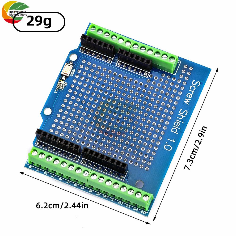 Proto Screw Shield PCB Expansion Board for Arduino Open Source Reset Button for Breadboard 1.81 Terminal Double-sided Solder DIY