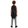 Boys Sparkly Sequins Medieval Vest Front Zip Victorian Waistcoat Circus Tailcoat Halloween Costume
